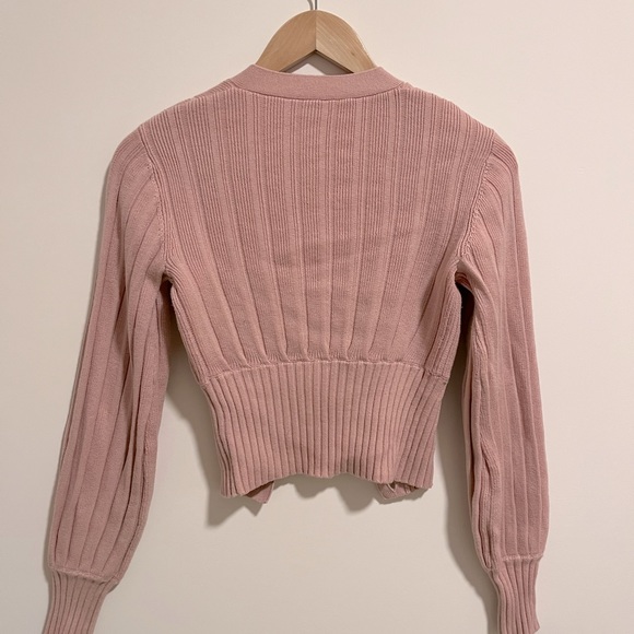 Aritzia Wilfred Plunge Front Cardigan Poetic Pink - Picture 4 of 6
